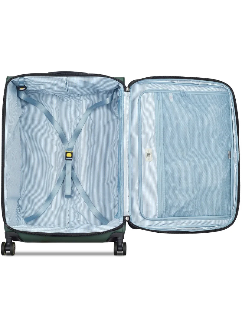 DELSEY Paris  Turenne 2.0 76 Cm Softcase Expandable 4 Double Wheeled Luggage Trolley Case - Green  | Best Price UAE